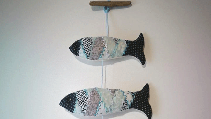 Fish n Strips Wall Hanging, NWT Cley Marshes NR25 7SA | In this workshop Sally Holman will teach you the techniques of foundation piercing and creative embroidery.  | Workshop, embroidery, nature