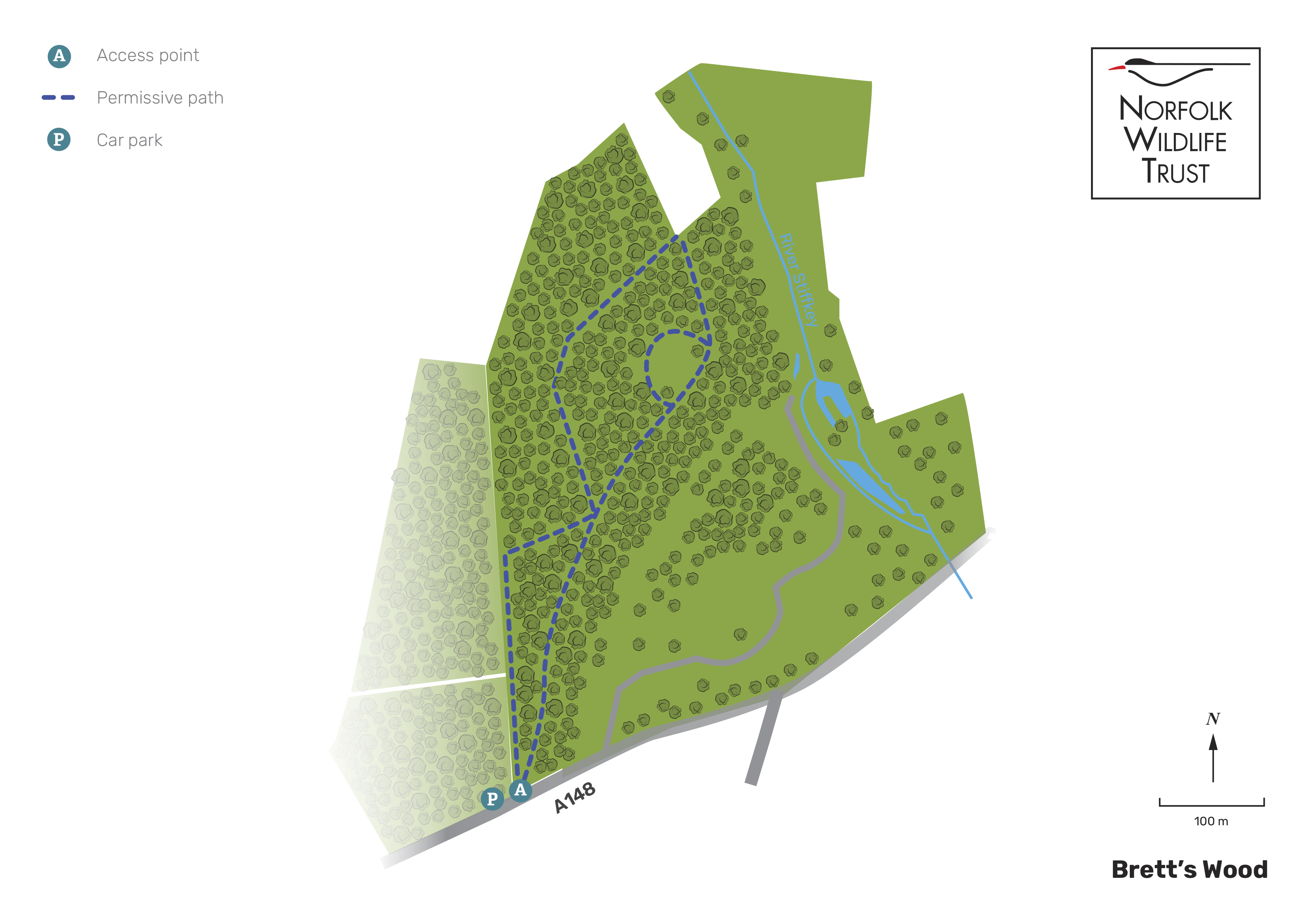 Illustrated map of Brett's Wood