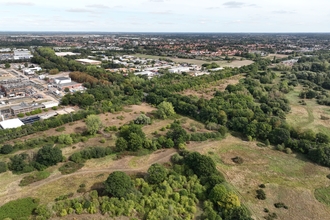 Aerial image over Sweet Briar Marshes