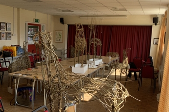 Picture of a completed reindeer willow sculpture