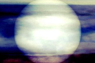 A very large, misty moon image