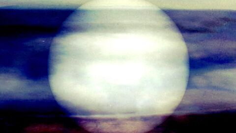 A very large, misty moon image