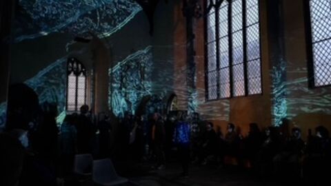 Sonic illuminations on the ceiling and walls of a church