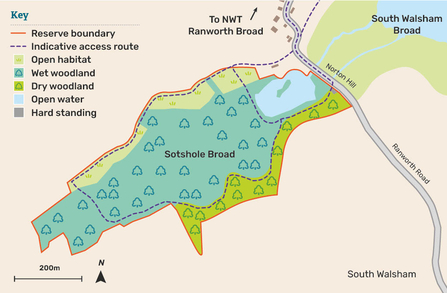 A map of Sotshole Broad