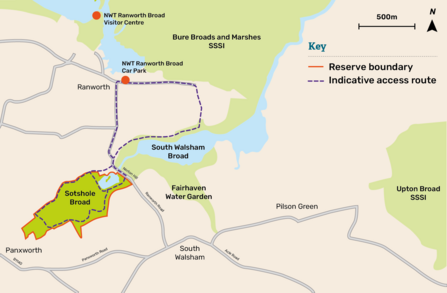 Sotshole Broad and wider area map