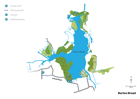 Illustrated map of Barton Broad.
