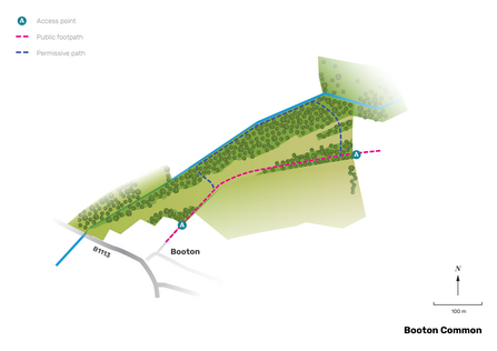 Illustrated map of Booton Common