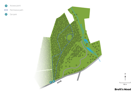 Illustrated map of Brett's Wood