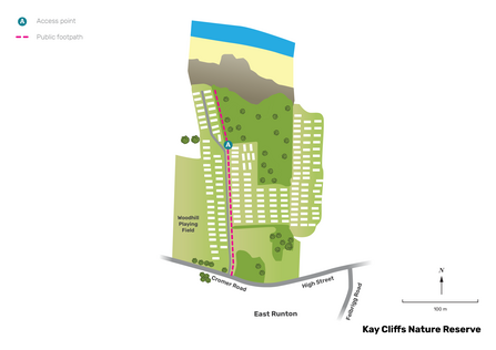 Illustrated map of Kay Cliffs.