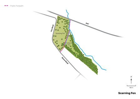 Illustrated map of Scarning Fen