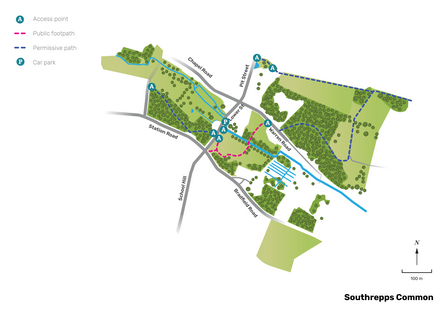 Illustrated map of Southrepps Common