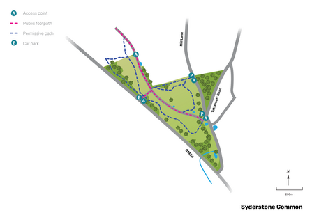 Illustrated map of Syderstone Common
