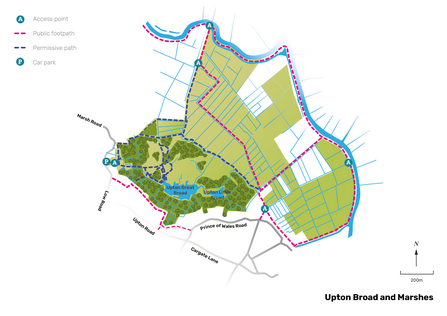 Illustrated map of Upton Broad and Marshes