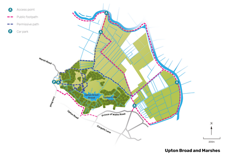 Illustrated map of Upton Broad and Marshes