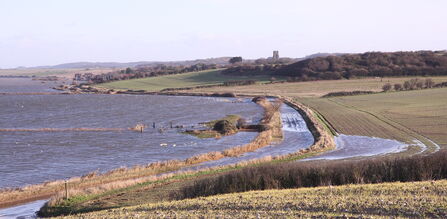 A view over a flooded Cley Marshes