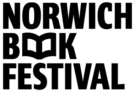 Norwich Book Festival logo black lettering on a white background