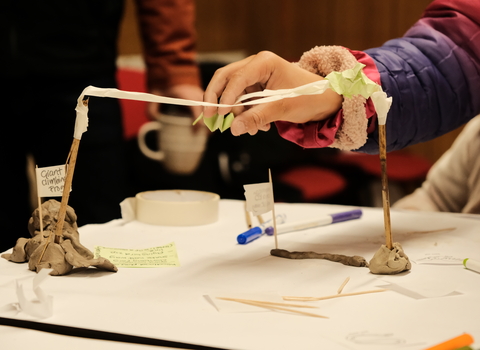 Locals are looking at mini sculpture designs of Sweet Briar marshes